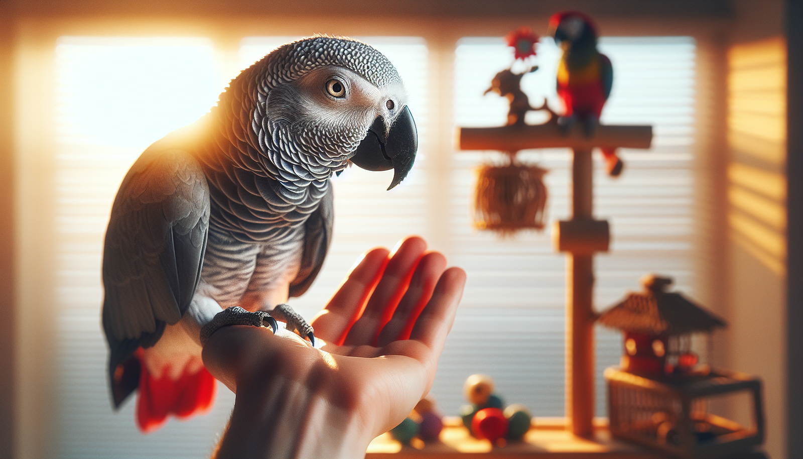 African Grey Parrot Biting